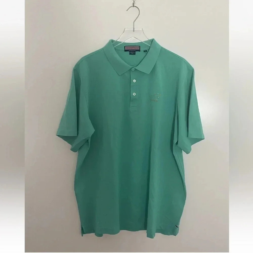Vineyard Vines Mens XL Mercerized Cotton Polo River Marsh Golf Club Green